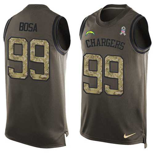 Nike San Diego Chargers #99 Joey Bosa Green Men's Stitched NFL Limited Salute To Service Tank Top Jersey