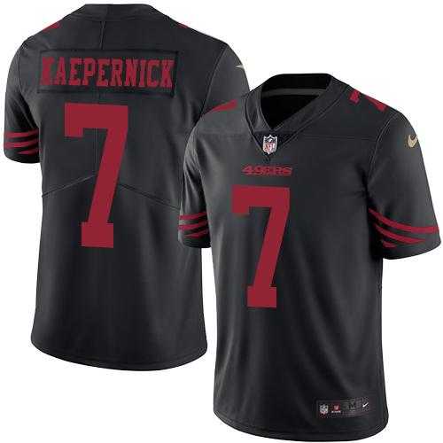 Nike San Francisco 49ers #7 Colin Kaepernick Black Men's Stitched NFL Limited Rush Jersey