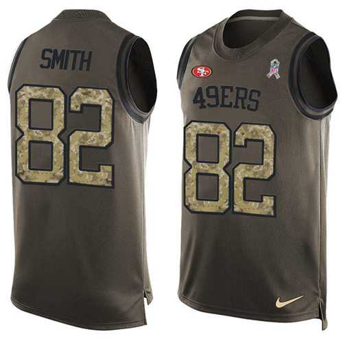 Nike San Francisco 49ers #82 Torrey Smith Green Men's Stitched NFL Limited Salute To Service Tank Top Jersey
