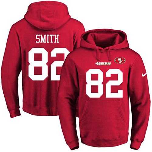 Nike San Francisco 49ers #82 Torrey Smith Red Name & Number Pullover NFL Hoodie