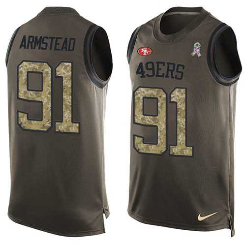 Nike San Francisco 49ers #91 Arik Armstead Green Men's Stitched NFL Limited Salute To Service Tank Top Jersey