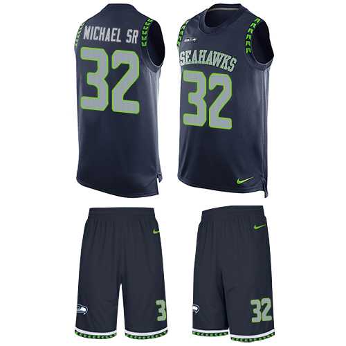 Nike Seattle Seahawks #32 Christine Michael SR Steel Blue Team Color Men's Stitched NFL Limited Tank Top Suit Jersey