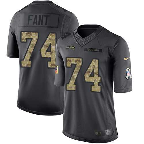 Nike Seattle Seahawks #74 George Fant Black Men's Stitched NFL Limited 2016 Salute to Service Jersey