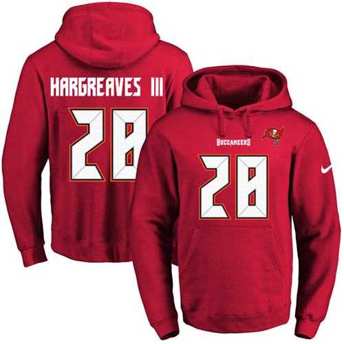 Nike Tampa Bay Buccaneers #28 Vernon Hargreaves III Red Name & Number Pullover NFL Hoodie