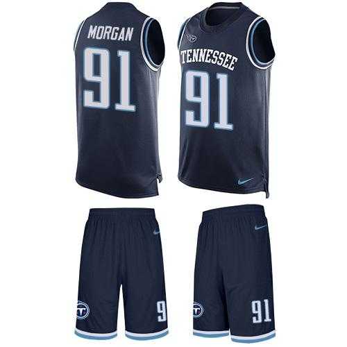 Nike Tennessee Titans #91 Derrick Morgan Navy Blue Alternate Men's Stitched NFL Limited Tank Top Suit Jersey
