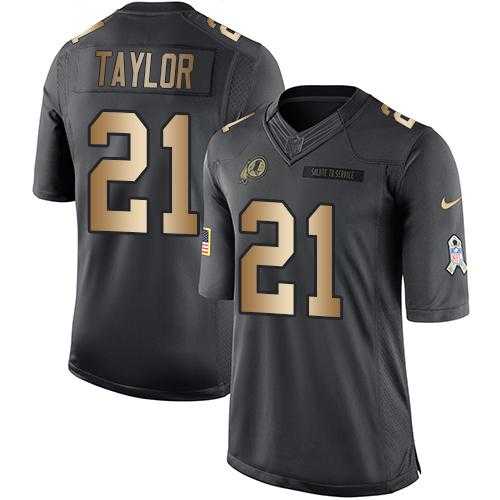Nike Washington Redskins #21 Sean Taylor Anthracite Men's Stitched NFL Limited Gold Salute To Service Jersey