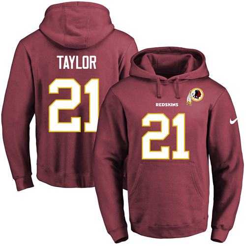 Nike Washington Redskins #21 Sean Taylor Burgundy Red Name & Number Pullover NFL Hoodie