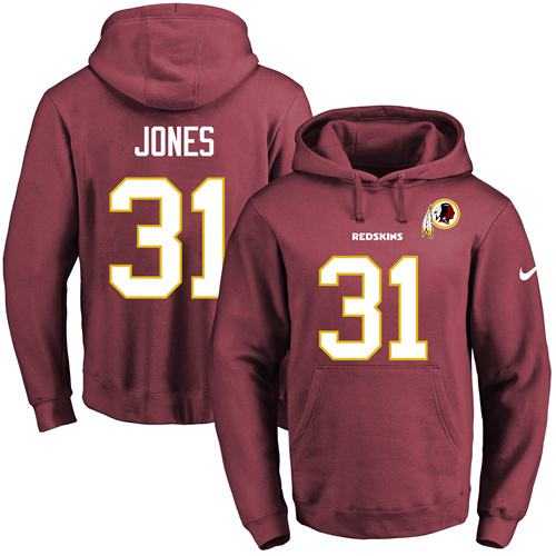 Nike Washington Redskins #31 Matt Jones Burgundy Red Name & Number Pullover NFL Hoodie