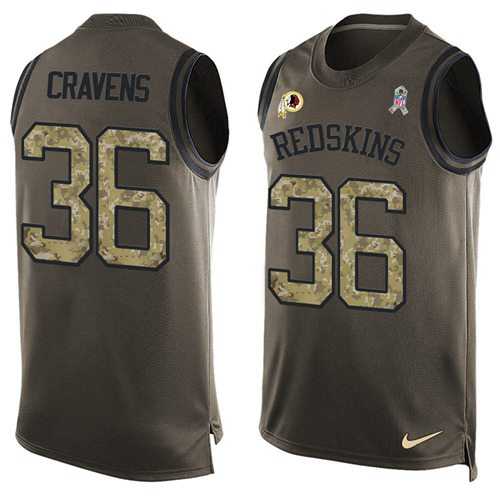Nike Washington Redskins #36 Su'a Cravens Green Men's Stitched NFL Limited Salute To Service Tank Top Jersey