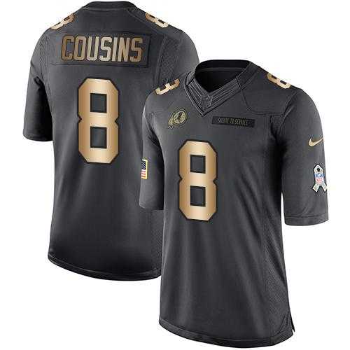 Nike Washington Redskins #8 Kirk Cousins Anthracite Men's Stitched NFL Limited Gold Salute To Service Jersey