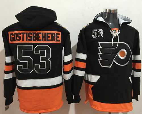 Philadelphia Flyers #53 Shayne Gostisbehere Black Name & Number Pullover NHL Hoodie