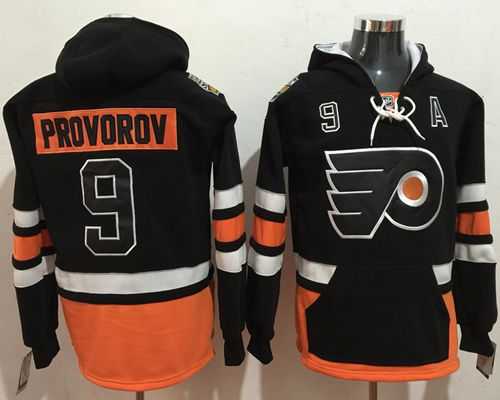 Philadelphia Flyers #9 Ivan Provorov Black Name & Number Pullover NHL Hoodie