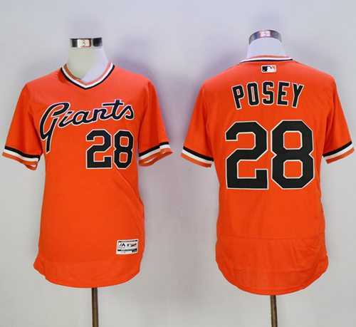 San Francisco Giants #28 Buster Posey Orange Flexbase Authentic Collection Cooperstown Stitched Baseball jerseys