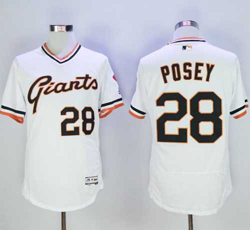 San Francisco Giants #28 Buster Posey White Flexbase Authentic Collection Cooperstown Stitched Baseball Jersey
