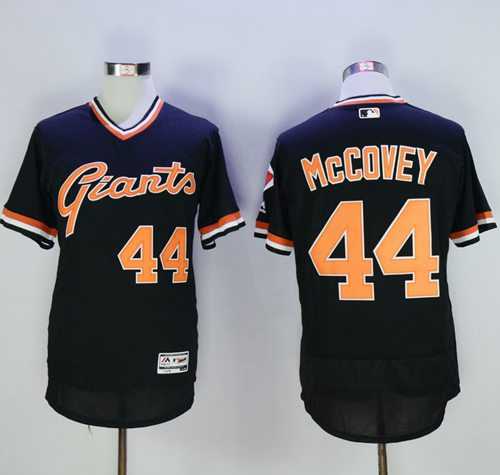 San Francisco Giants #44 Willie McCovey Black Flexbase Authentic Collection Cooperstown Stitched Baseball Jersey