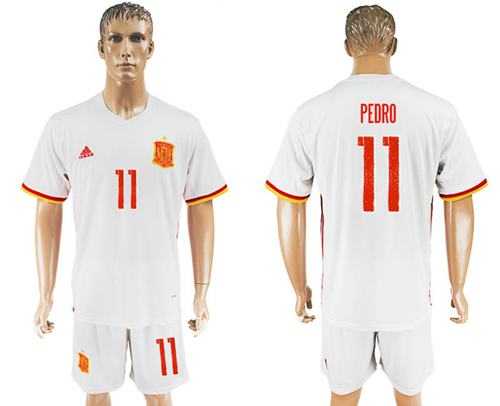 Spain #11 Pedro Away Soccer Country Jersey