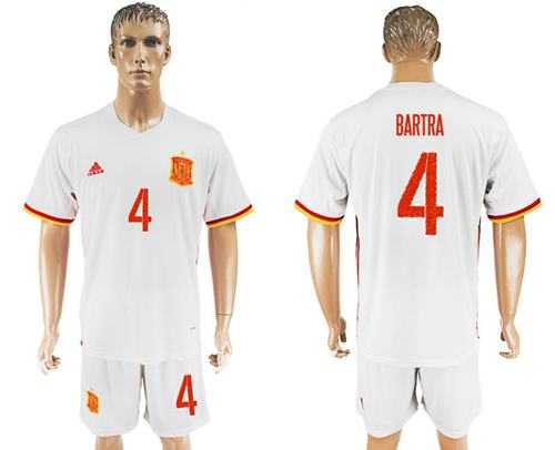 Spain #4 Bartra Away Soccer Country Jersey