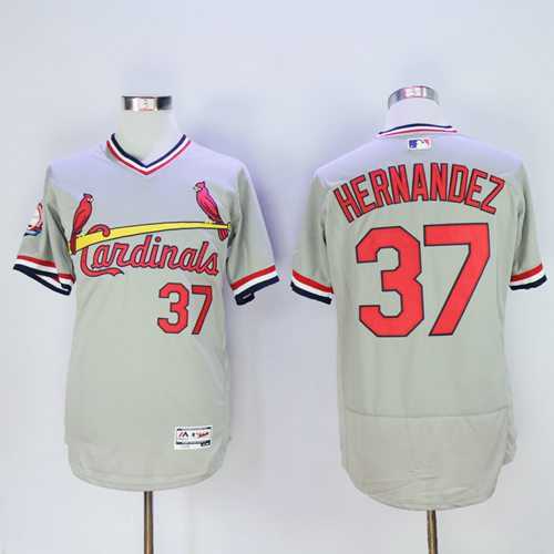 St.Louis Cardinals #37 Keith Hernandez Grey Flexbase Authentic Collection Cooperstown Stitched Baseball Jersey