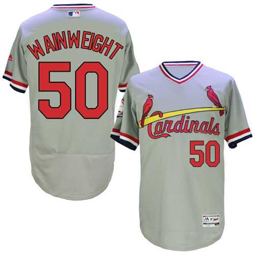 St.Louis Cardinals #50 Adam Wainwright Grey Flexbase Authentic Collection Cooperstown Stitched Baseball Jersey