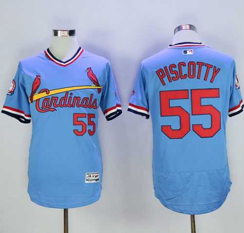 St.Louis Cardinals #55 Stephen Piscotty Light Blue Flexbase Authentic Collection Cooperstown Stitched Baseball Jersey