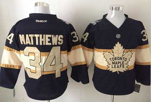 Toronto Maple Leafs #34 Auston Matthews Black Cream 100th Anniversary Stitched NHL Jersey