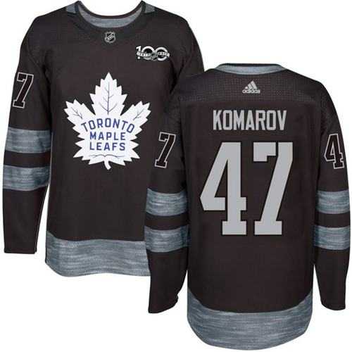 Toronto Maple Leafs #47 Leo Komarov Black 1917-2017 100th Anniversary Stitched NHL Jersey