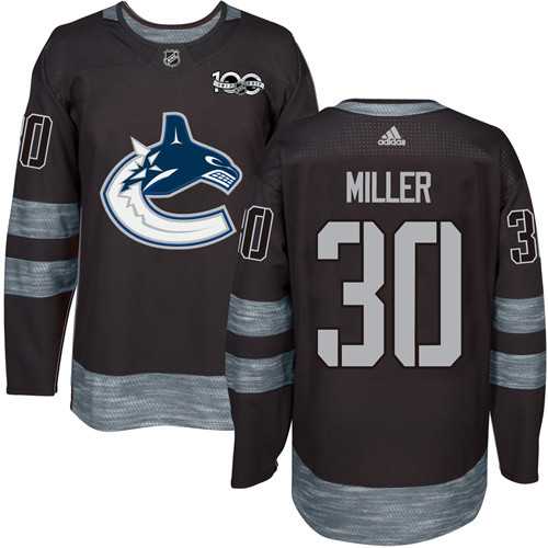 Vancouver Canucks #30 Ryan Miller Black 1917-2017 100th Anniversary Stitched NHL Jersey
