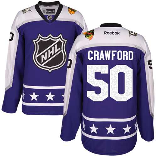 Women's Chicago Blackhawks #50 Corey Crawford Purple 2017 All-Star Central Division Stitched NHL Jersey