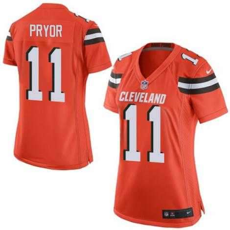 Women's Cleveland Browns #11 Terrelle Pryor Orange Stitched NFL Nike Limited Jersey