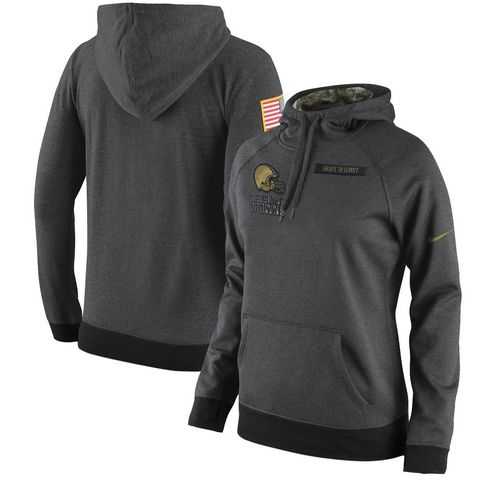 Women's Cleveland Browns Anthracite Salute to Service Player Performance Hoodie