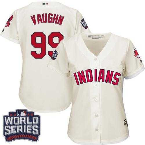 Women's Cleveland Indians #99 Ricky Vaughn Cream 2016 World Series Bound Alternate Stitched Baseball Jersey