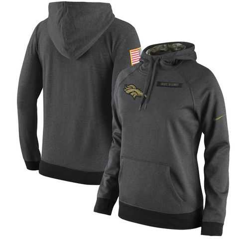 Women's Denver Broncos Anthracite Salute to Service Player Performance Hoodie