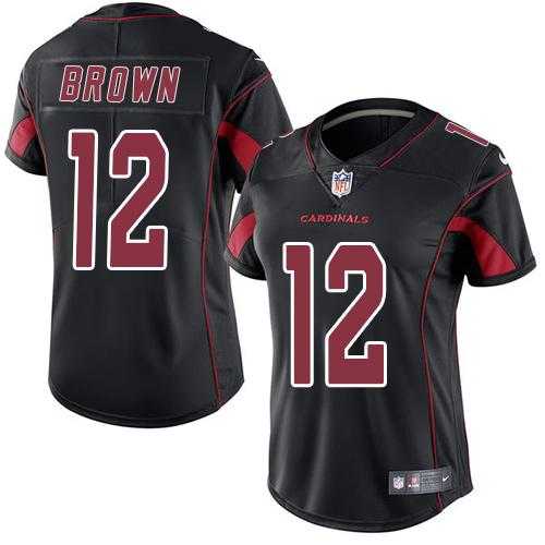 Women's Nike Arizona Cardinals #12 John Brown Black Stitched NFL Limited Rush Jersey