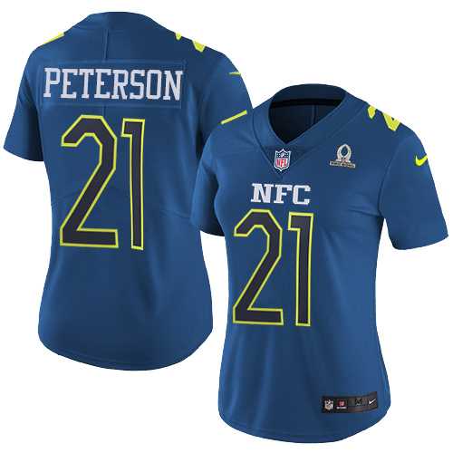 Women's Nike Arizona Cardinals #21 Patrick Peterson Navy Stitched NFL Limited NFC 2017 Pro Bowl Jersey
