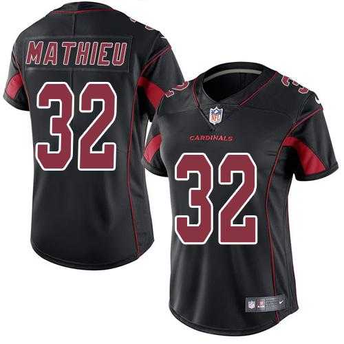 Women's Nike Arizona Cardinals #32 Tyrann Mathieu Black Stitched NFL Limited Rush Jersey