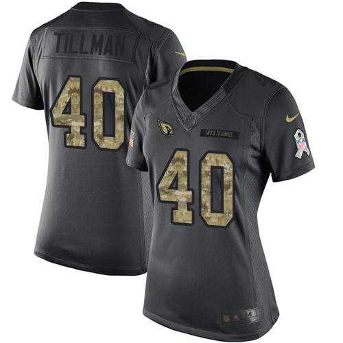 Women's Nike Arizona Cardinals #40 Pat Tillman Anthracite Stitched NFL Limited 2016 Salute to Service Jersey