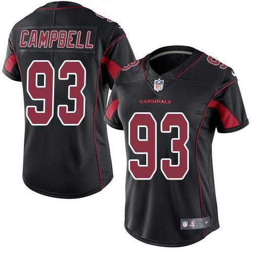 Women's Nike Arizona Cardinals #93 Calais Campbell Black Stitched NFL Limited Rush Jersey