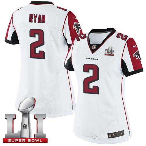 Women's Nike Atlanta Falcons #2 Matt Ryan White Super Bowl LI 51 Stitched NFL Limited Jersey