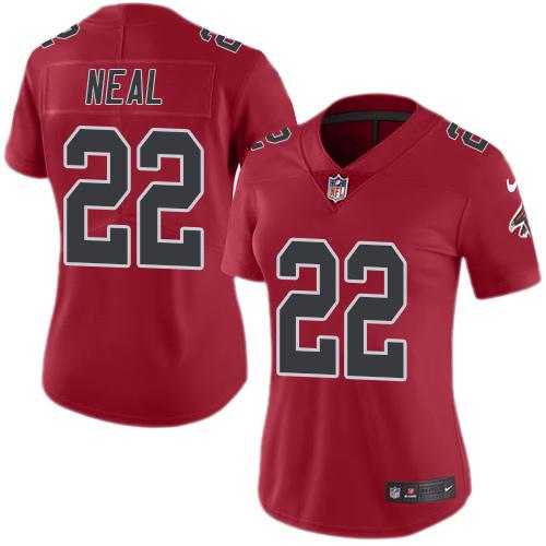 Women's Nike Atlanta Falcons #22 Keanu Neal Red Stitched NFL Limited Rush Jersey
