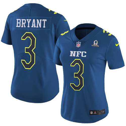 Women's Nike Atlanta Falcons #3 Matt Bryant Navy Stitched NFL Limited NFC 2017 Pro Bowl Jersey