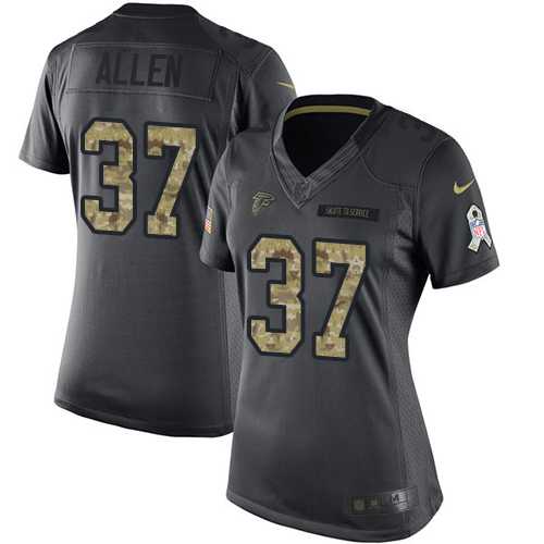 Women's Nike Atlanta Falcons #37 Ricardo Allen Black Stitched NFL Limited 2016 Salute to Service Jersey