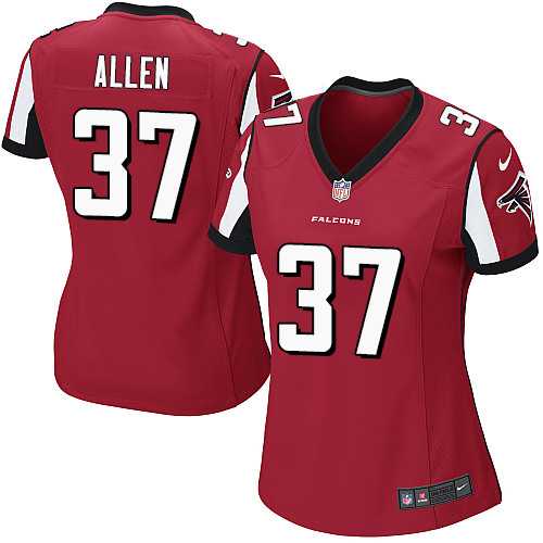 Women's Nike Atlanta Falcons #37 Ricardo Allen Red Team Color Stitched NFL Elite Jersey