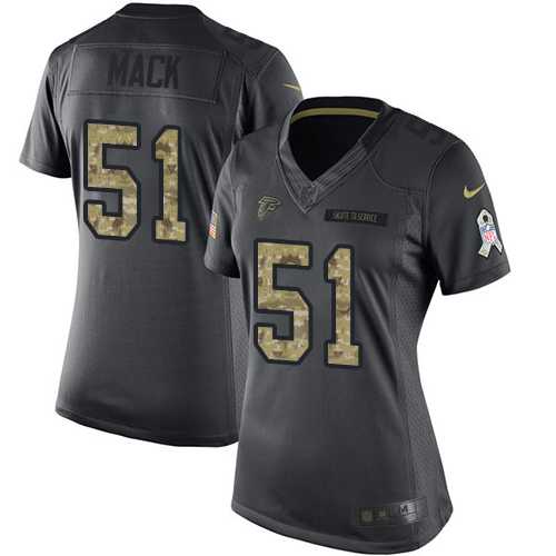 Women's Nike Atlanta Falcons #51 Alex Mack Black Stitched NFL Limited 2016 Salute to Service Jersey