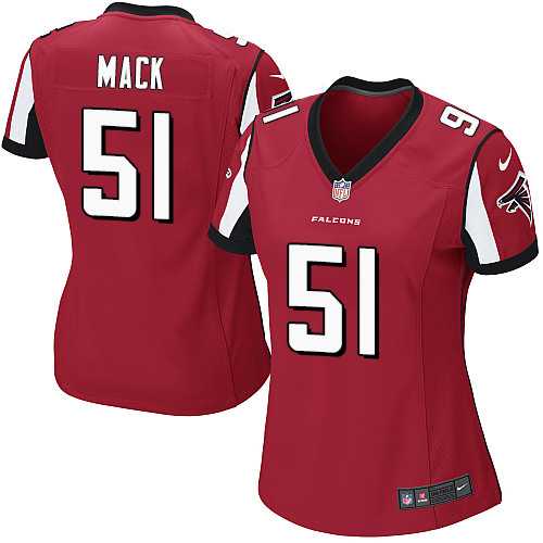 Women's Nike Atlanta Falcons #51 Alex Mack Red Team Color Stitched NFL Elite Jersey