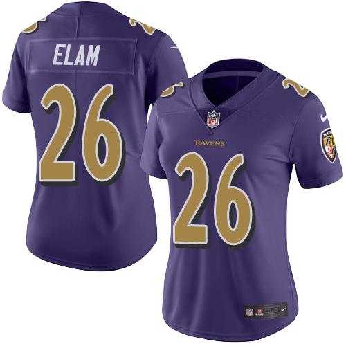 Women's Nike Baltimore Ravens #26 Matt Elam Purple Stitched NFL Limited Rush Jersey
