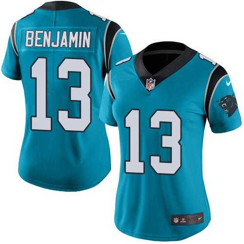 Women's Nike Carolina Panthers #13 Kelvin Benjamin Blue Stitched NFL Limited Rush Jersey