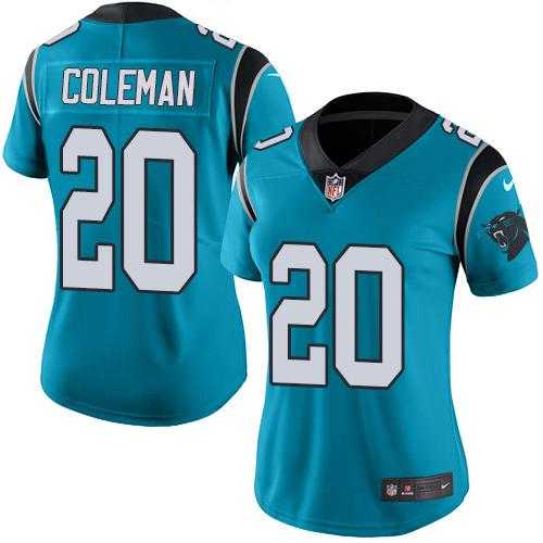 Women's Nike Carolina Panthers #20 Kurt Coleman Blue Stitched NFL Limited Rush Jersey