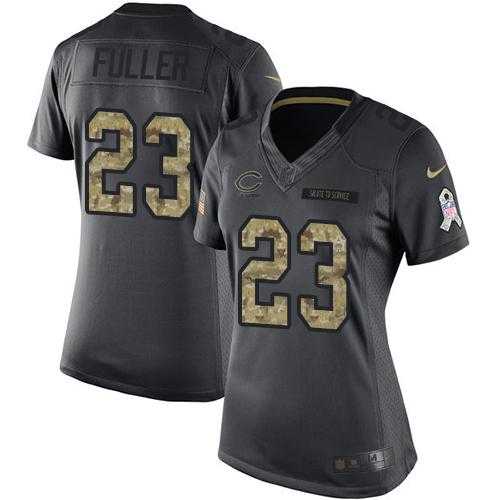 Women's Nike Chicago Bears #23 Kyle Fuller Anthracite Stitched NFL Limited 2016 Salute to Service Jersey