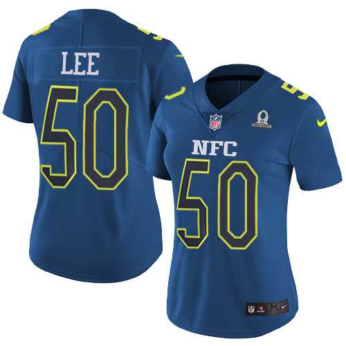 Women's Nike Dallas Cowboys #50 Sean Lee Navy Stitched NFL Limited NFC 2017 Pro Bowl Jersey