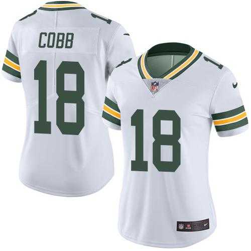 Women's Nike Green Bay Packers #18 Randall Cobb White Stitched NFL Limited Rush Jersey